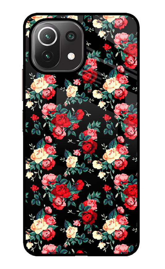 Rose Pattern Mi 11 Lite Glass Case