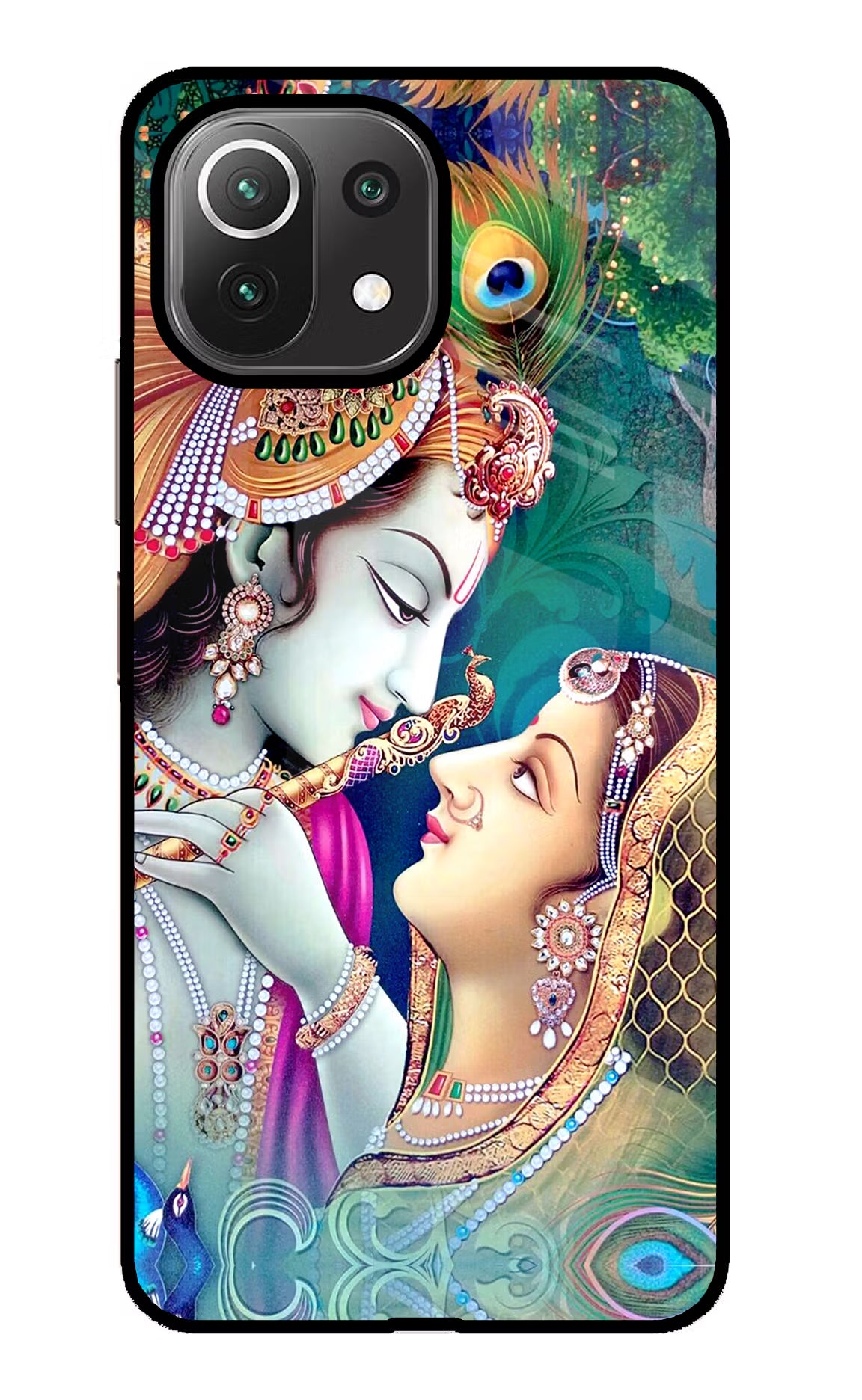 Lord Radha Krishna Mi 11 Lite Glass Case Back Cover by Casekaro