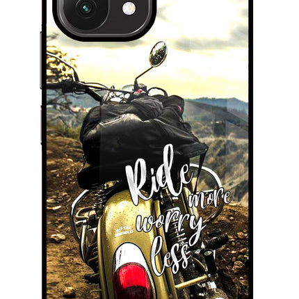 Ride More Worry Less Mi 11 Lite Glass Case Back Cover by Casekaro