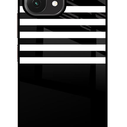 Black and White Print Mi 11 Lite Glass Case Back Cover by Casekaro