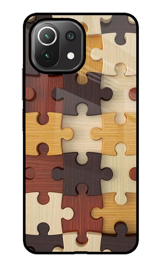 Wooden Puzzle Mi 11 Lite Glass Case