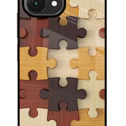 Wooden Puzzle Mi 11 Lite Glass Case Back Cover by Casekaro