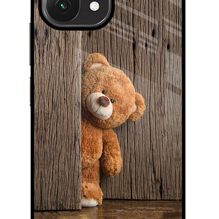 Teddy Wooden Mi 11 Lite Glass Case Back Cover by Casekaro