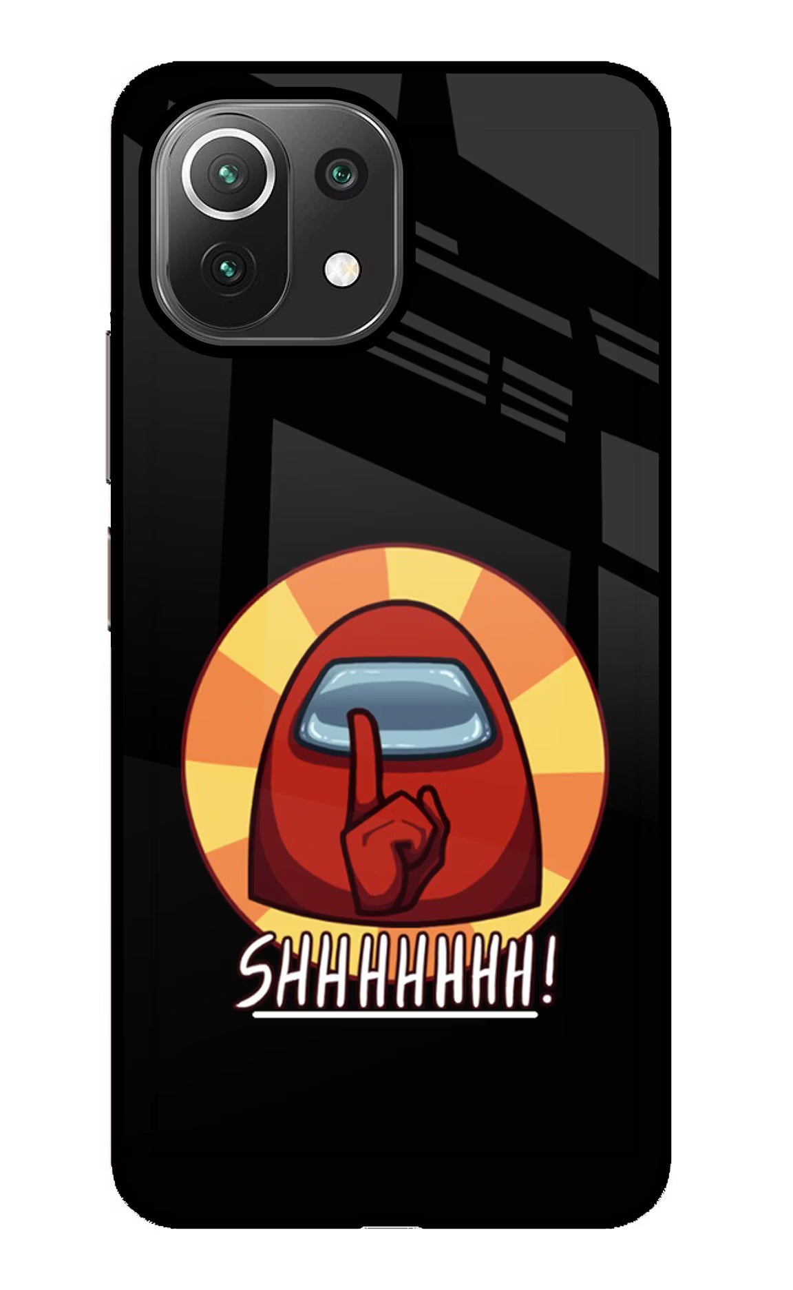 Among Us Shhh! Mi 11 Lite Glass Case Back Cover by Casekaro
