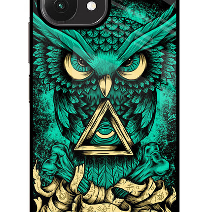 Green Owl Mi 11 Lite Glass Case Back Cover by Casekaro