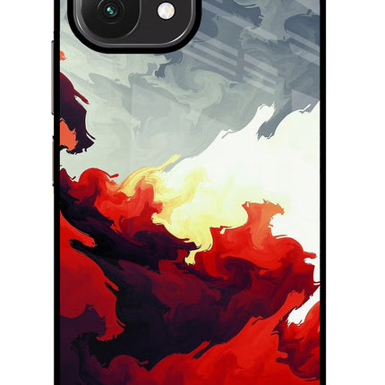 Fire Cloud Mi 11 Lite Glass Case Back Cover by Casekaro