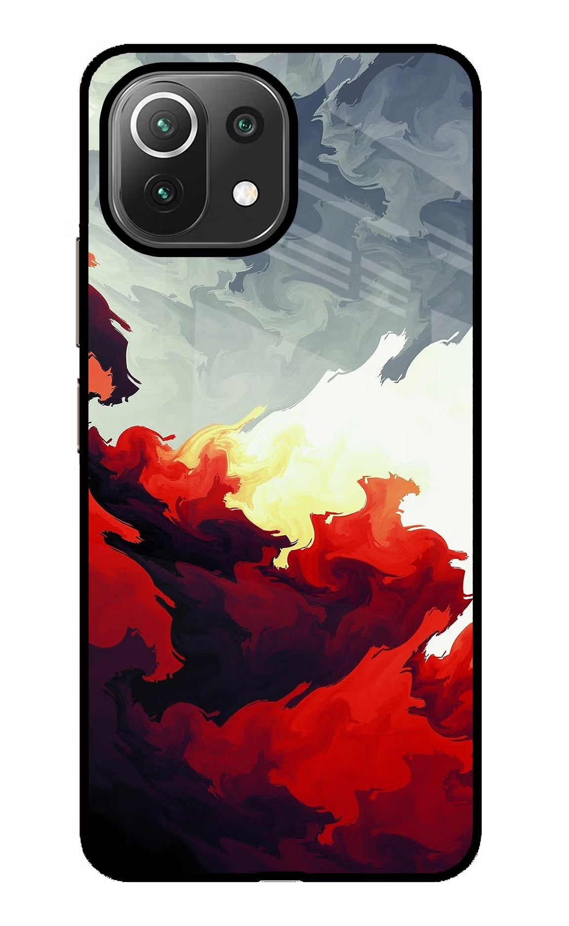 Fire Cloud Mi 11 Lite Glass Case Back Cover by Casekaro