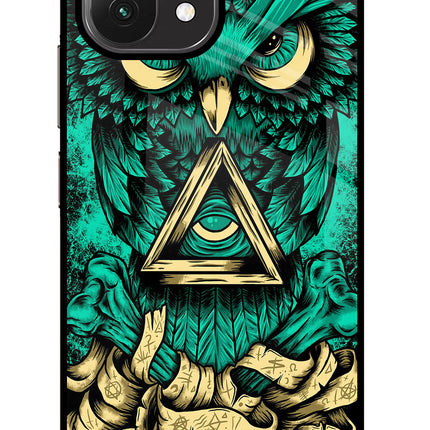 Green Owl Mi 11 Lite Glass Case Back Cover by Casekaro