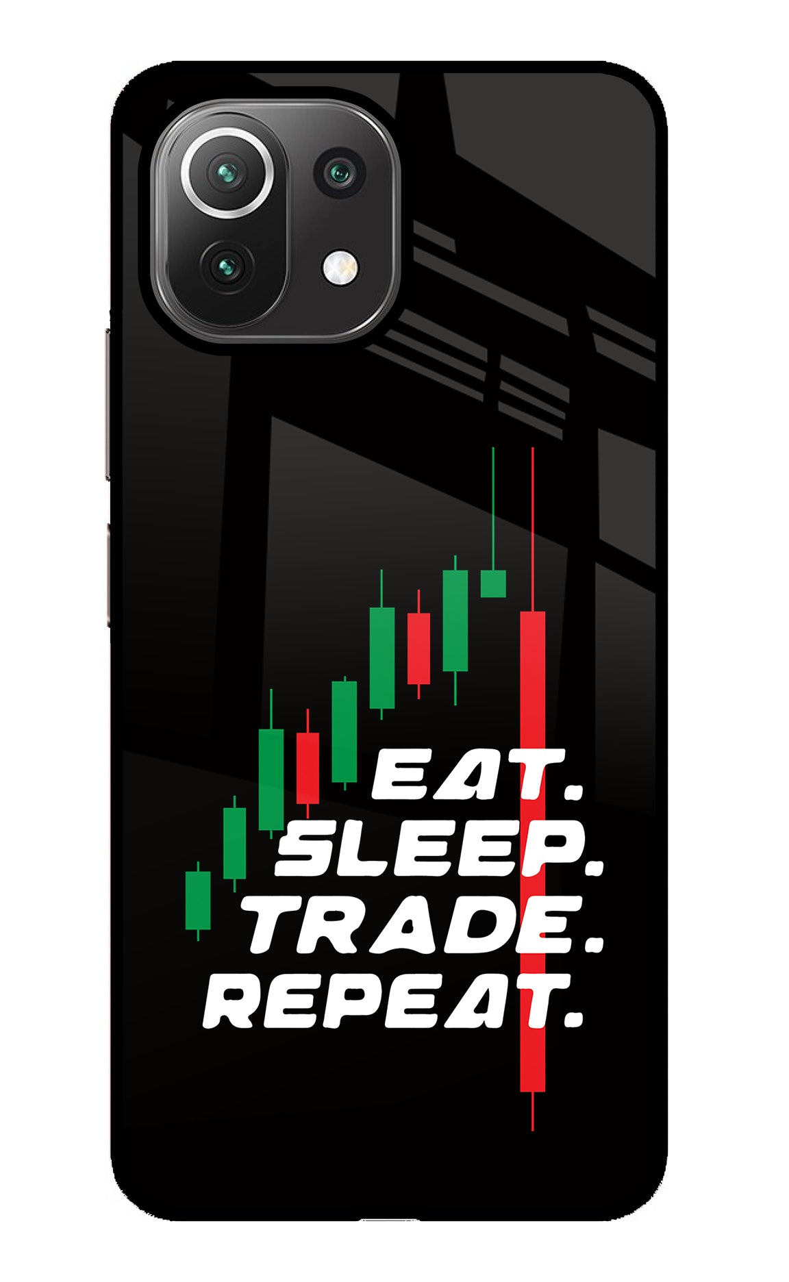 Eat Sleep Trade Repeat Mi 11 Lite Glass Case