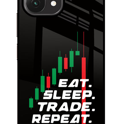 Eat Sleep Trade Repeat Mi 11 Lite Glass Case Back Cover by Casekaro