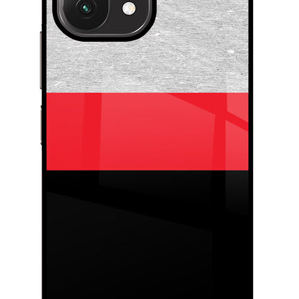 Tri Color Pattern Mi 11 Lite Glass Case Back Cover by Casekaro