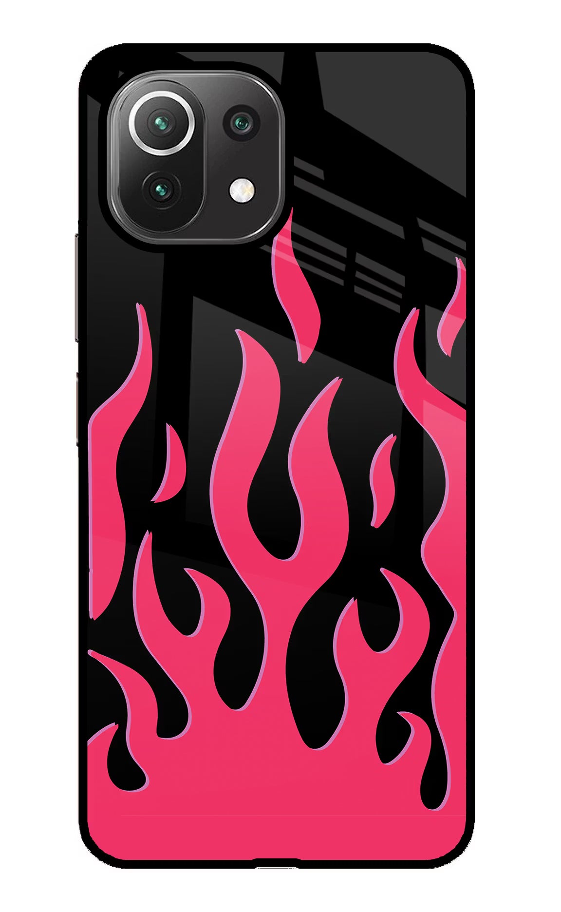Fire Flames Mi 11 Lite Glass Case Back Cover by Casekaro