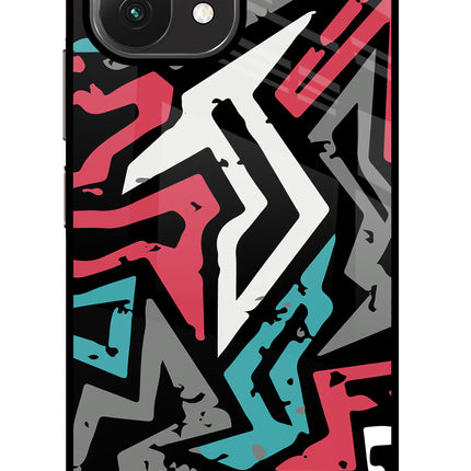 Geometric Graffiti Mi 11 Lite Glass Case Back Cover by Casekaro