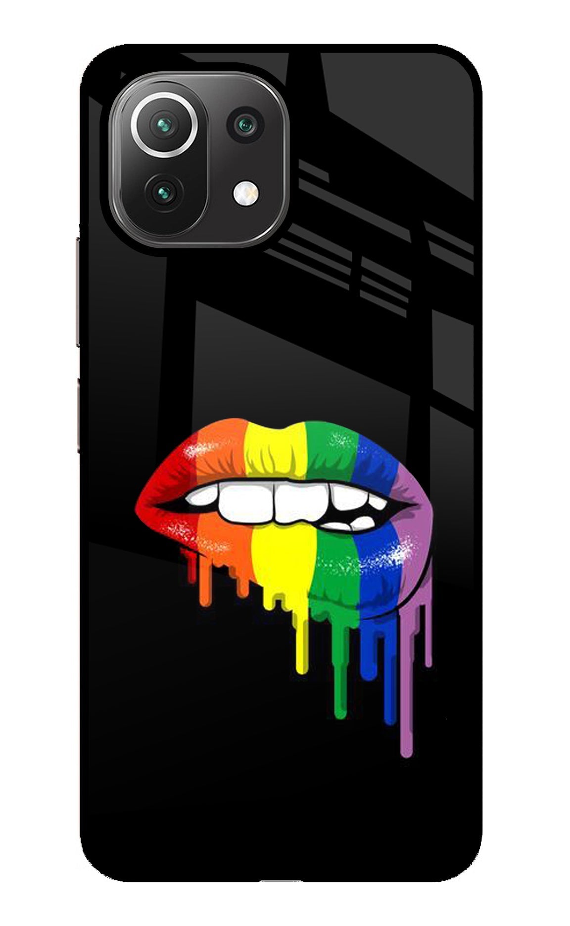 Lips Biting Mi 11 Lite Glass Case