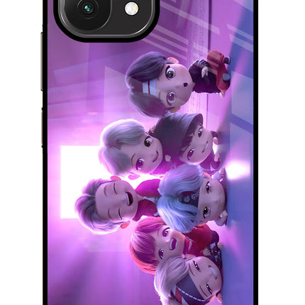 BTS Chibi Mi 11 Lite Glass Case Back Cover by Casekaro