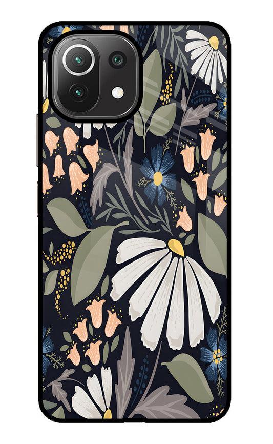 Flowers Art Mi 11 Lite Glass Case