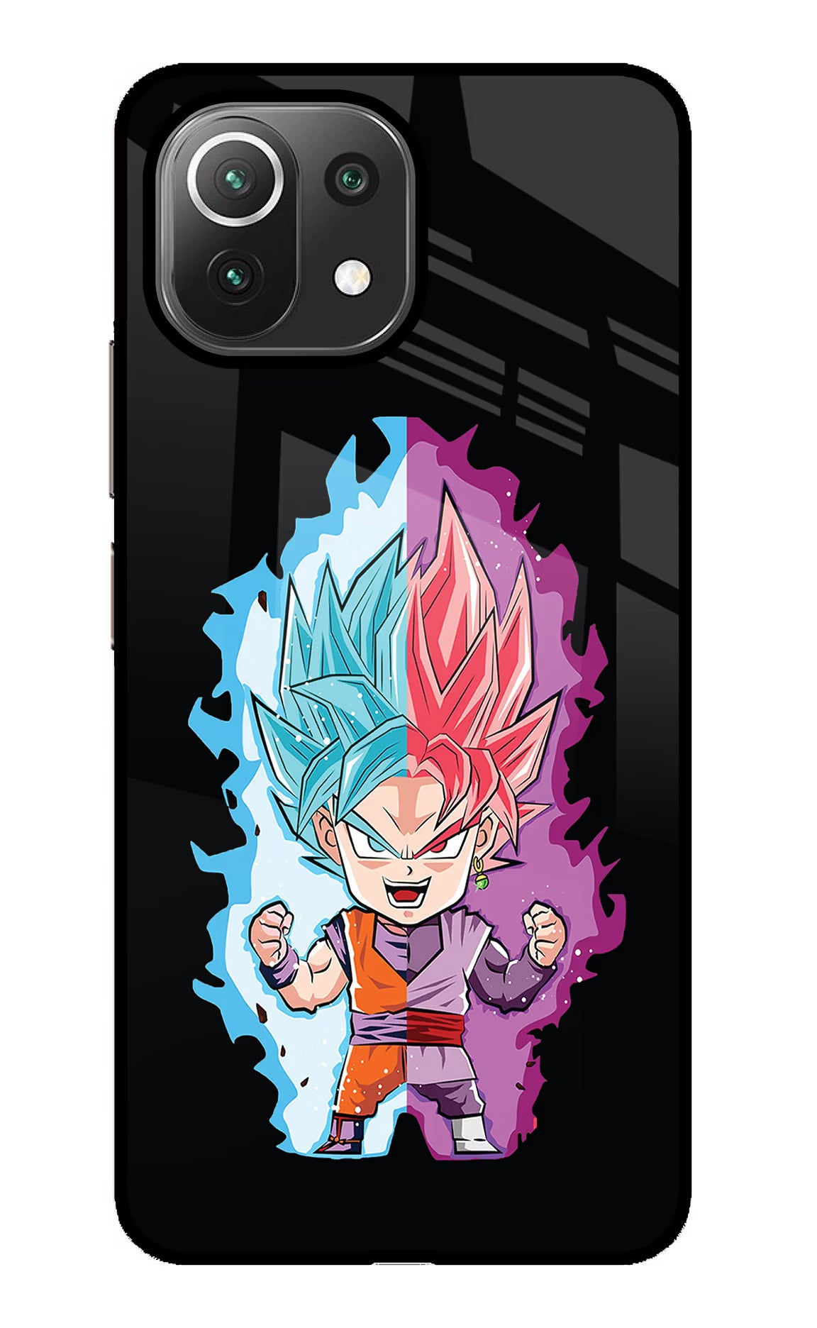 Chota Goku Mi 11 Lite Glass Case Back Cover by Casekaro