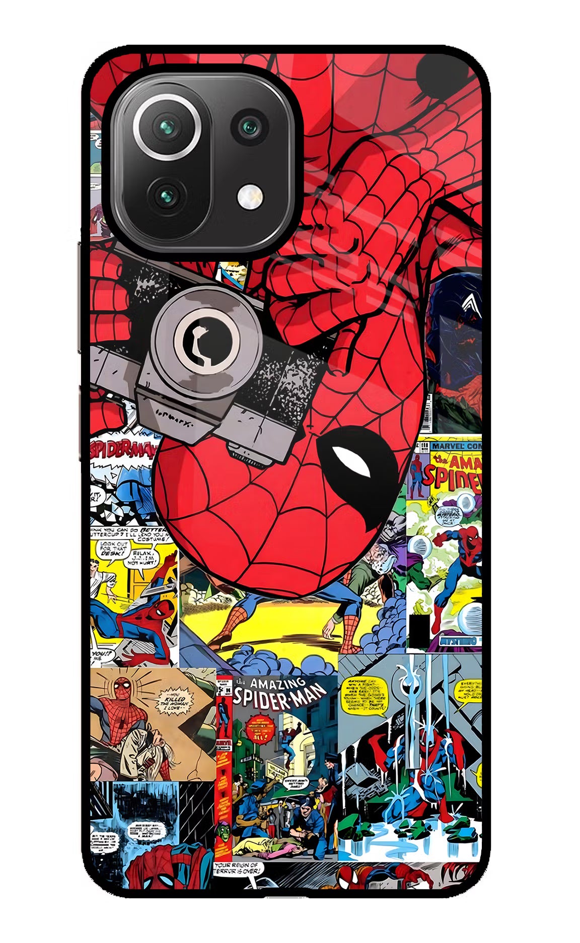 Spider Man Mi 11 Lite Glass Case Back Cover by Casekaro