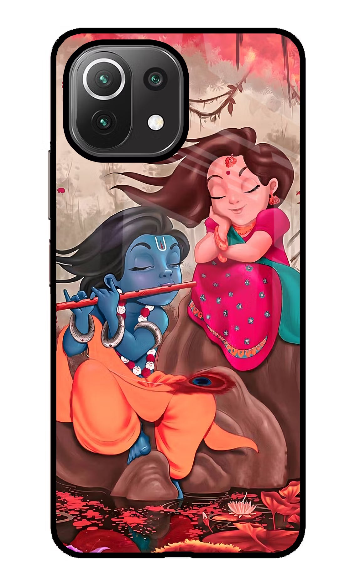 Radhe Krishna Mi 11 Lite Glass Case Back Cover by Casekaro