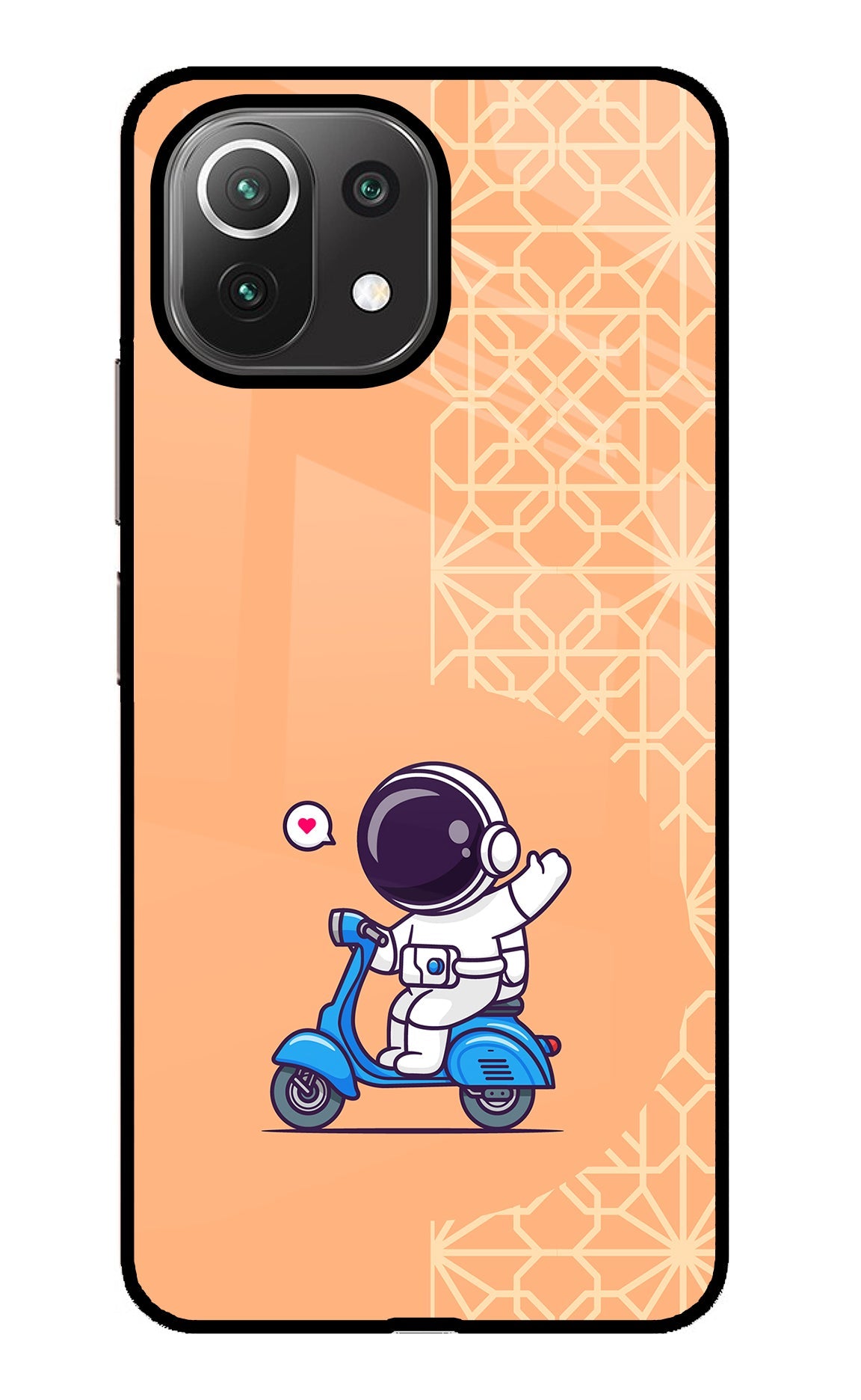 Cute Astronaut Riding Mi 11 Lite Glass Case