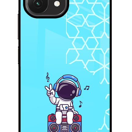 Cute Astronaut Chilling Mi 11 Lite Glass Case Back Cover by Casekaro