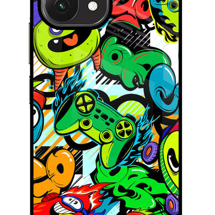 Game Doodle Mi 11 Lite Glass Case Back Cover by Casekaro