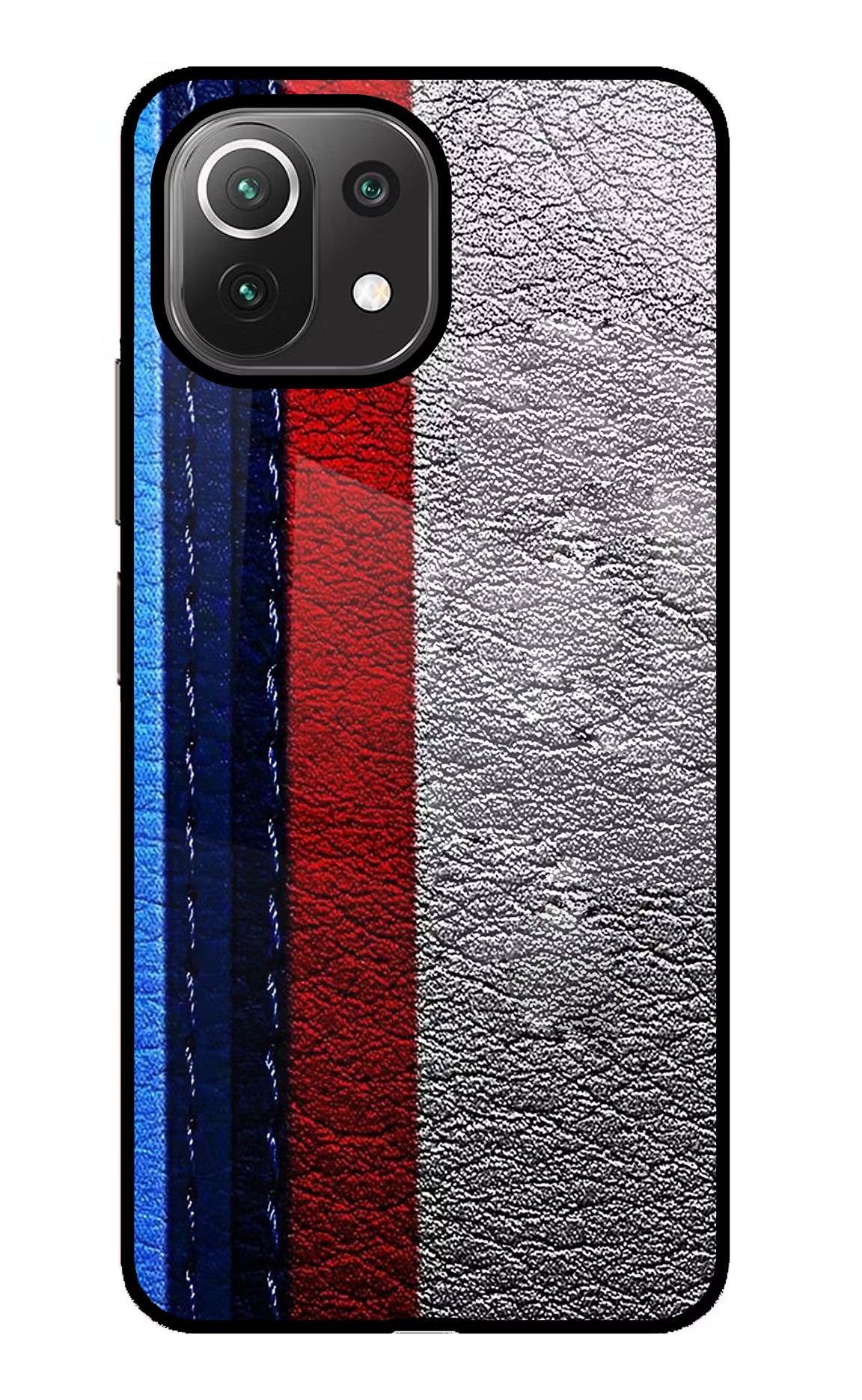 BMW Stripes Mi 11 Lite Glass Case Back Cover by Casekaro