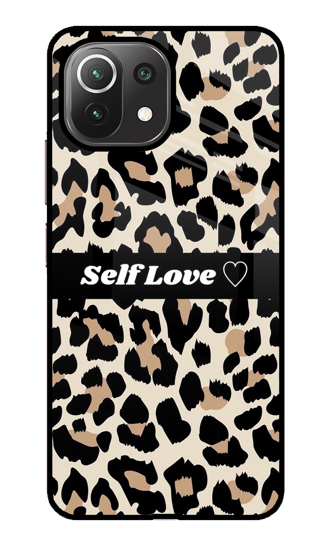 Leopard Print Self Love Mi 11 Lite Glass Case