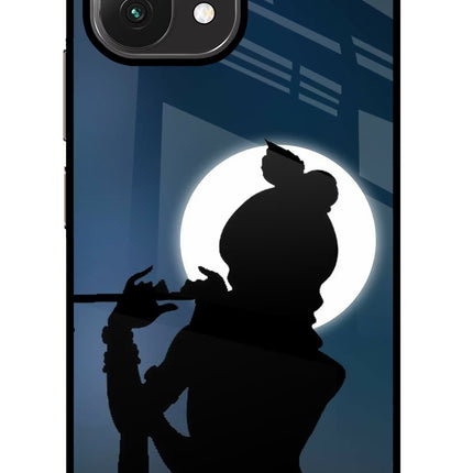 Shri Krishna Silhouette Mi 11 Lite Glass Case Back Cover by Casekaro