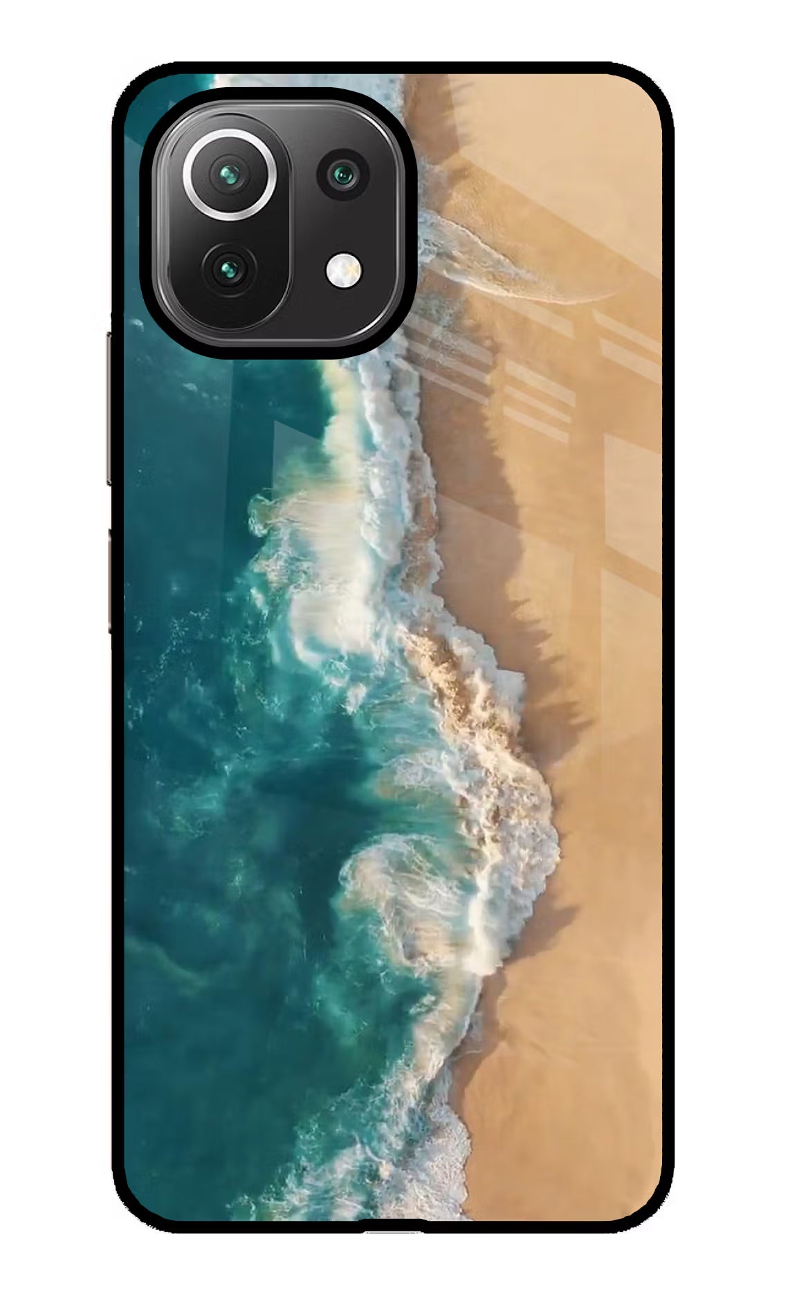 Ocean Beach Mi 11 Lite Glass Case Back Cover by Casekaro