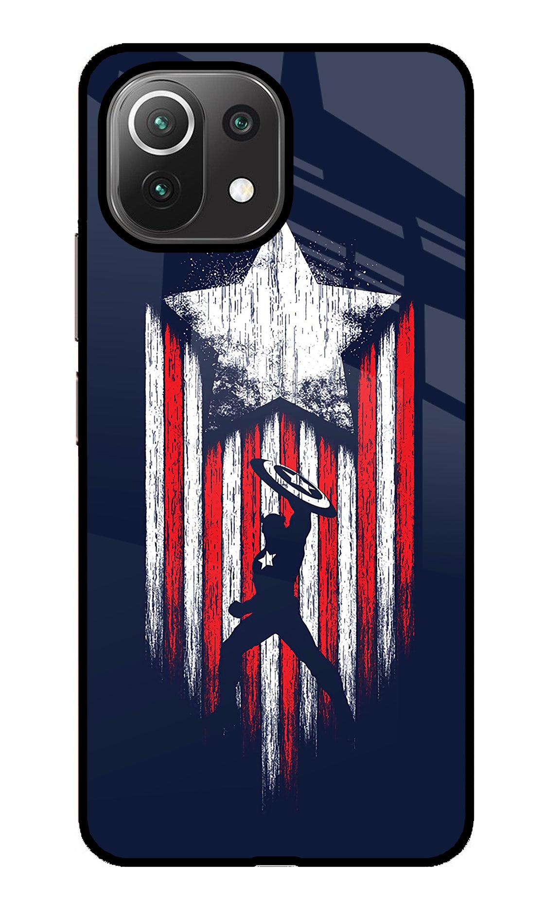 Captain America Marvel Art Mi 11 Lite Glass Case