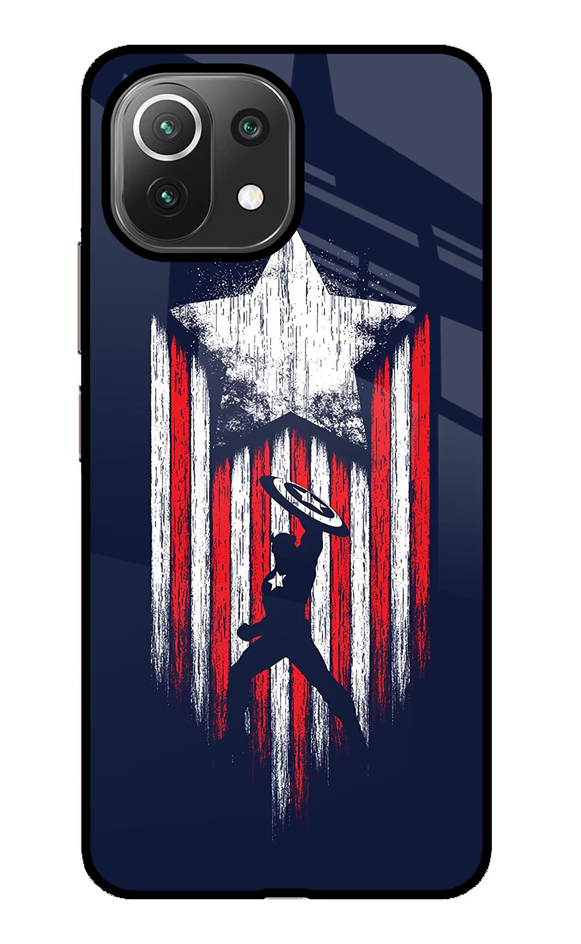 Captain America Marvel Art Mi 11 Lite Glass Case Back Cover by Casekaro