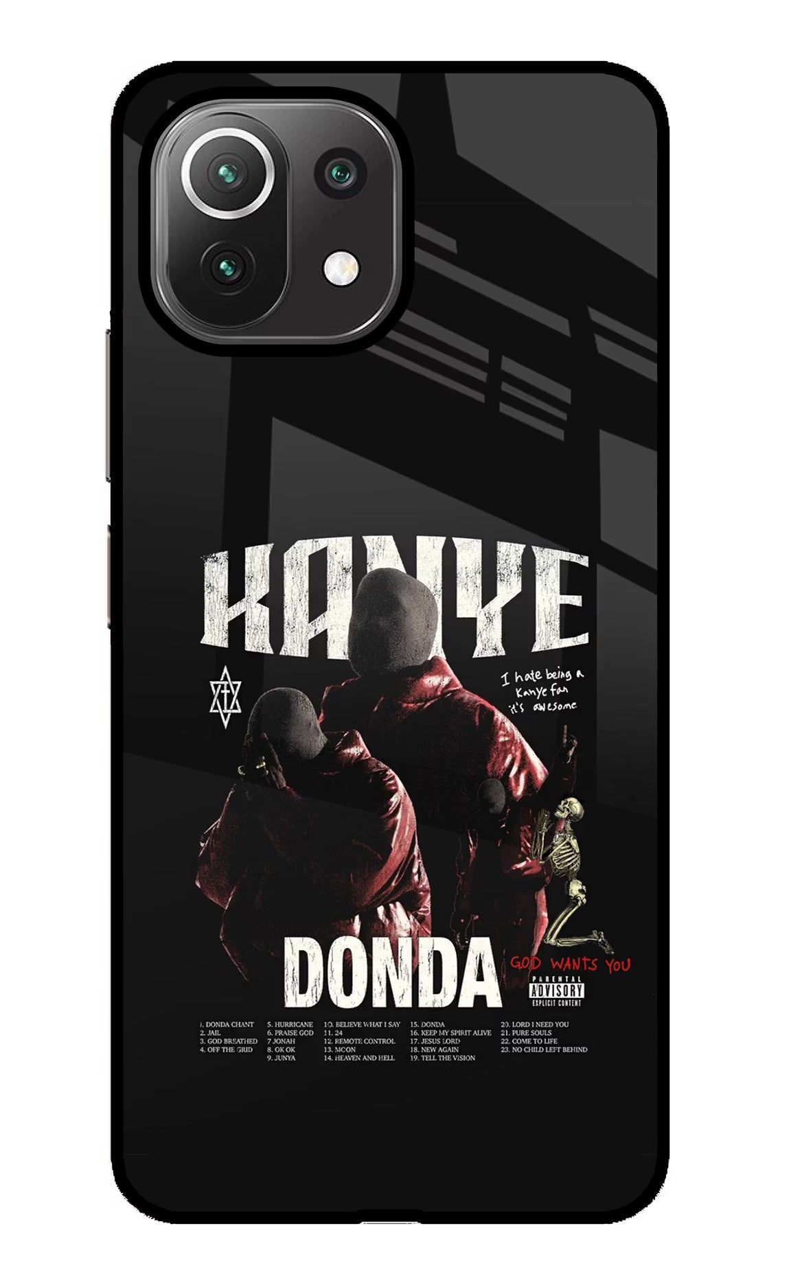 Donda Kanye West Mi 11 Lite Glass Case Back Cover by Casekaro