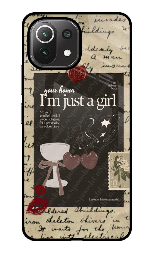 I am just a girl Mi 11 Lite Glass Case
