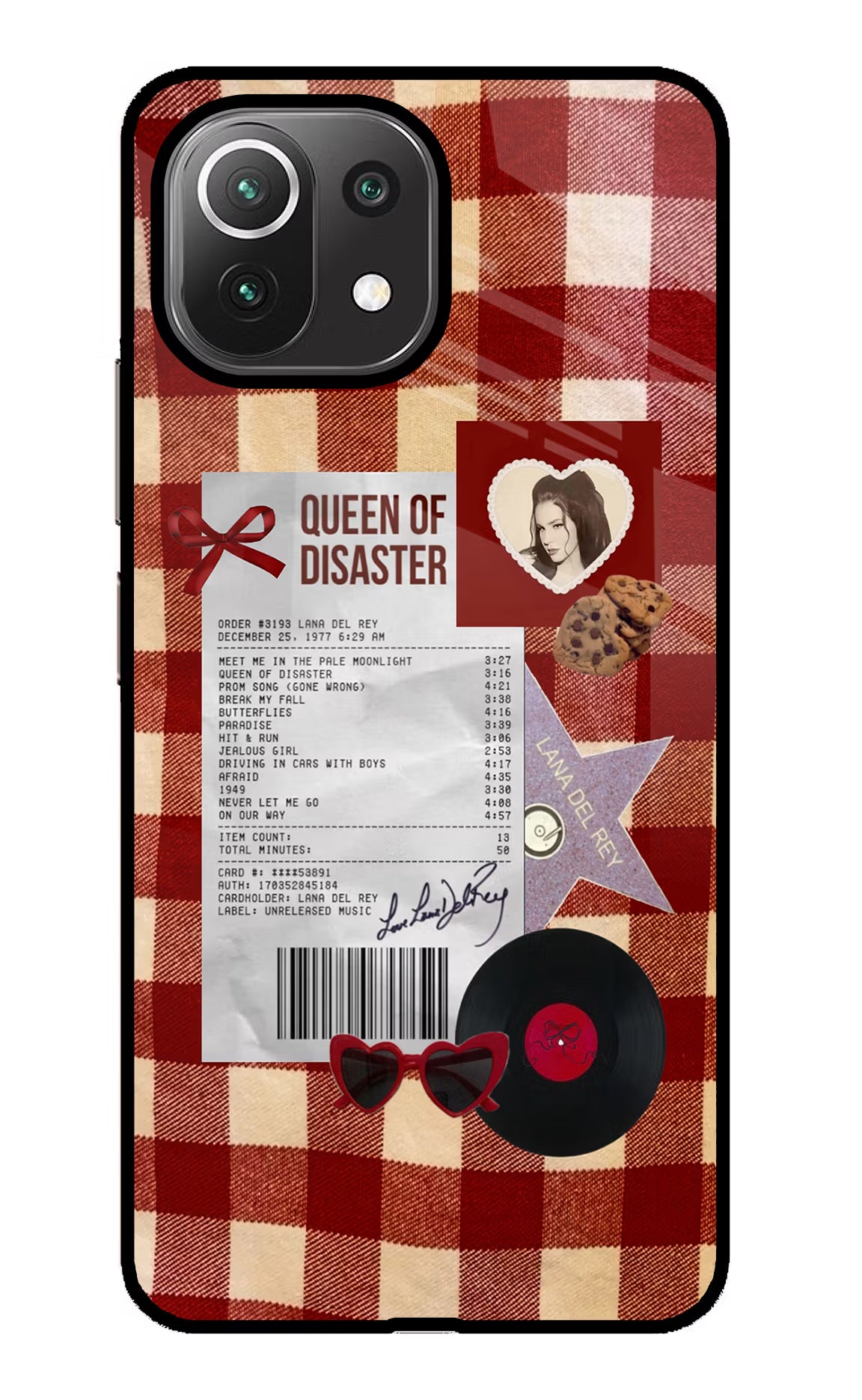 Queen of Disaster Mi 11 Lite Glass Case Back Cover by Casekaro