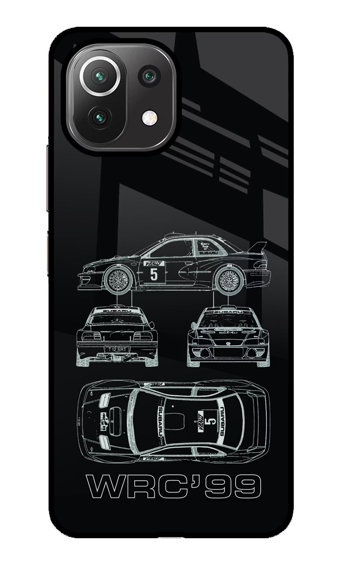 WRC'99 Mi 11 Lite Glass Case Back Cover by Casekaro