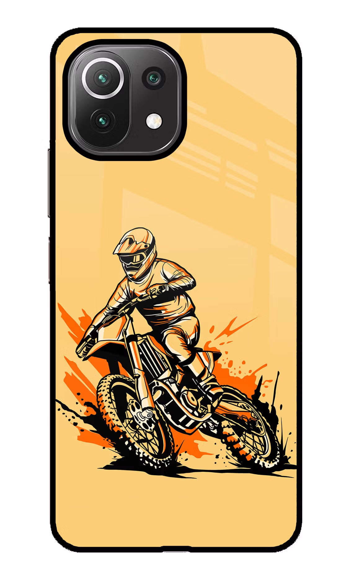 Off-Road Fury Mi 11 Lite Glass Case Back Cover by Casekaro
