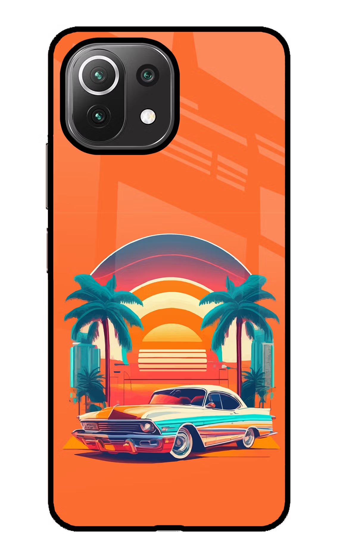 Palm Drive 80s Mi 11 Lite Glass Case Back Cover by Casekaro