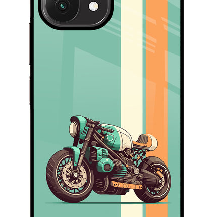 Striped Moto Drift Mi 11 Lite Glass Case Back Cover by Casekaro