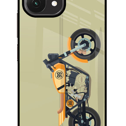 Vertical Speedster Mi 11 Lite Glass Case Back Cover by Casekaro