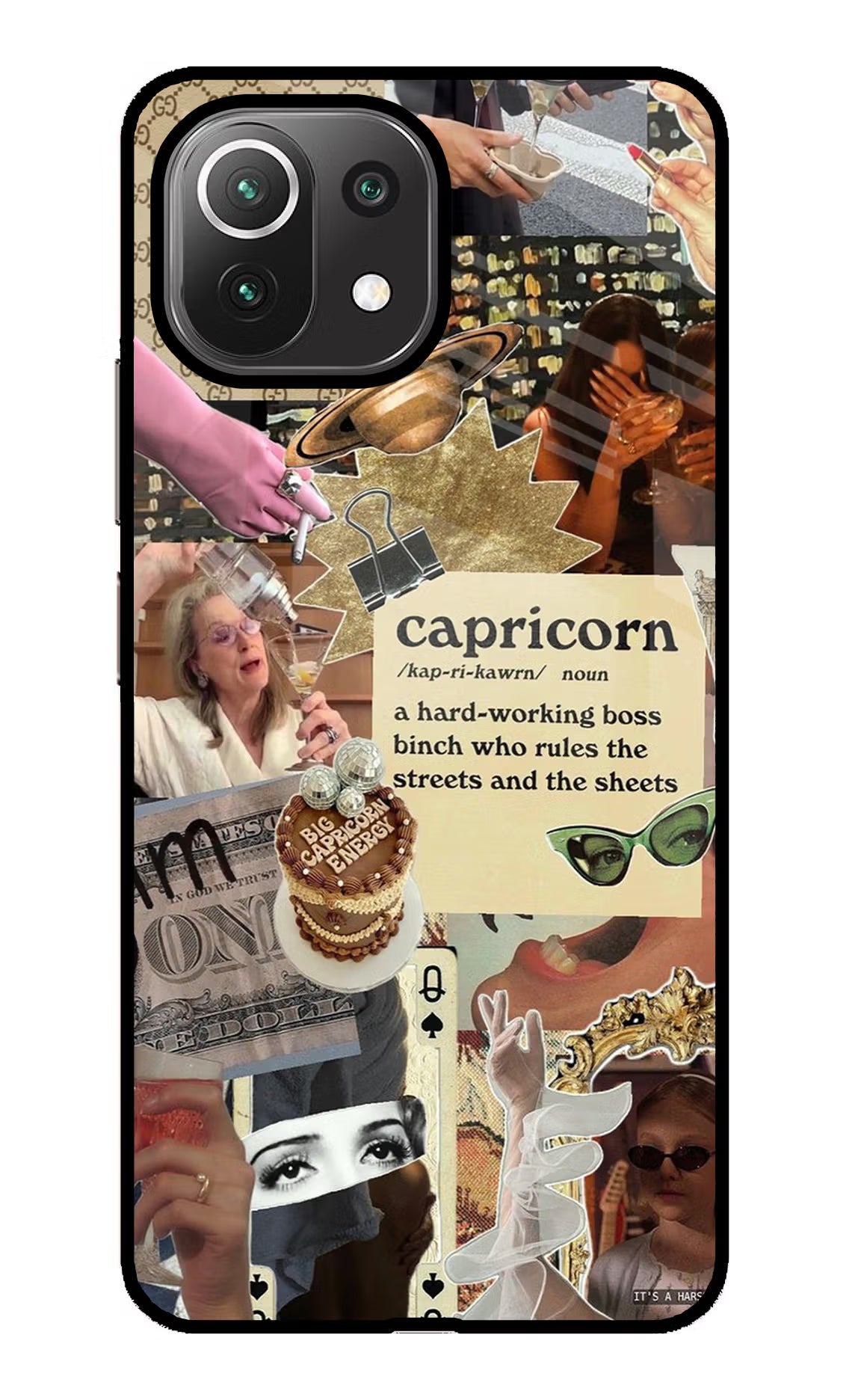 Capricorn Zodiac Mi 11 Lite Glass Case Back Cover by Casekaro