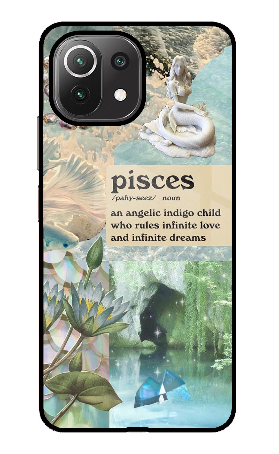 Pisces Zodiac Mi 11 Lite Glass Case Back Cover by Casekaro