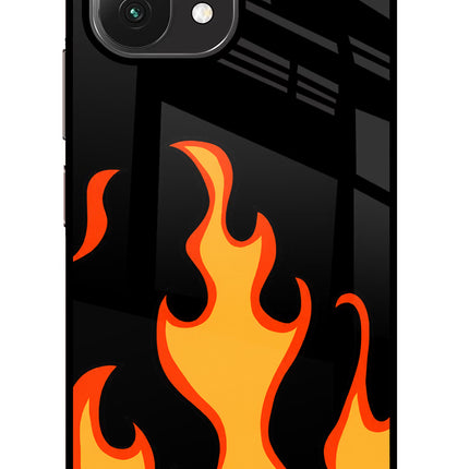 Fired Up – Black Mi 11 Lite Glass Case Back Cover by Casekaro