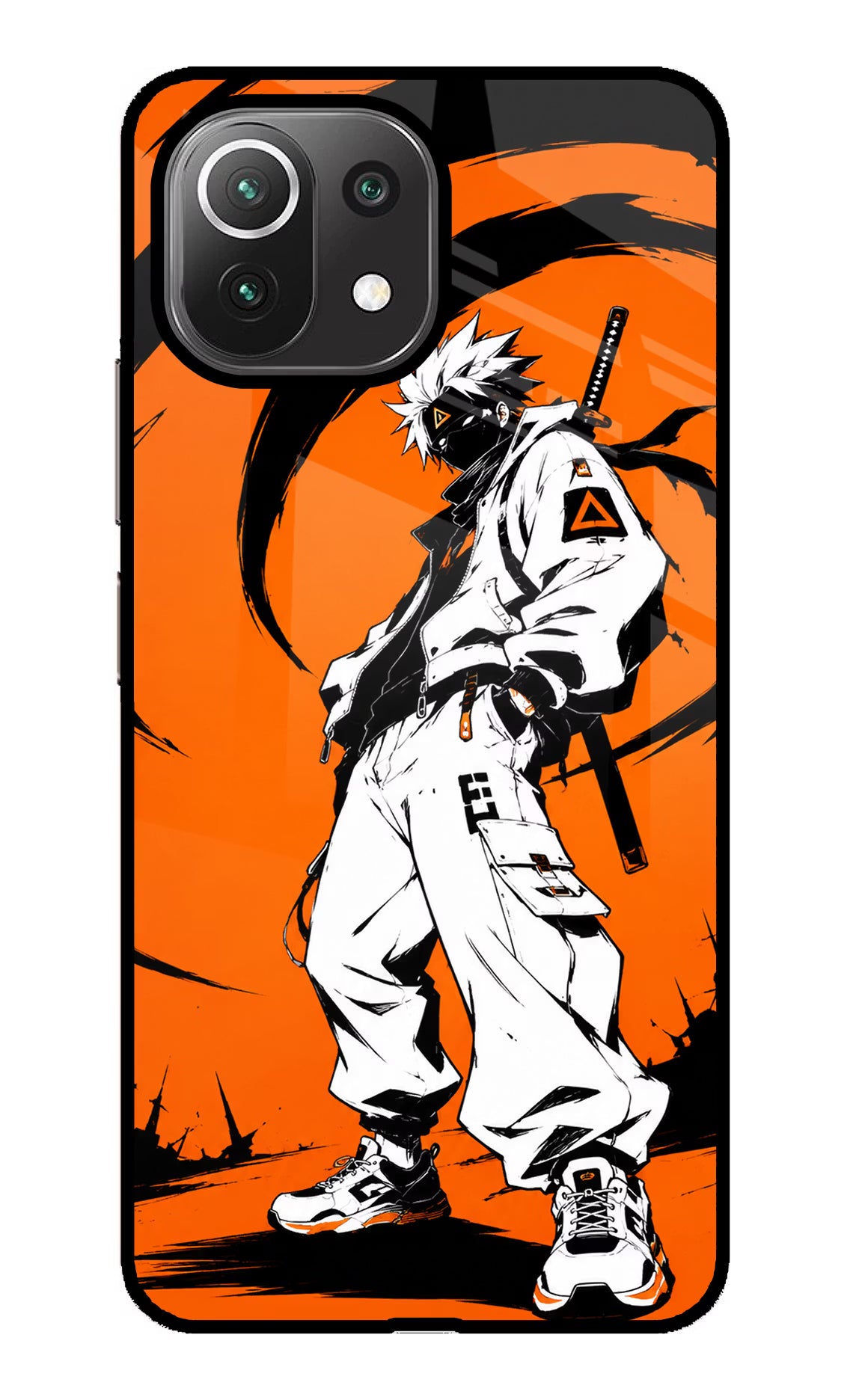 Street Samurai  Mi 11 Lite Glass Case Back Cover by Casekaro