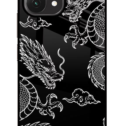 Twin Dragons Mi 11 Lite Glass Case Back Cover by Casekaro