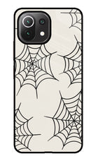 Spider Web Mi 11 Lite Glass Case Back Cover by Casekaro
