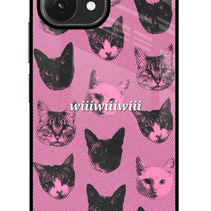 Pink Cats Mi 11 Lite Glass Case Back Cover by Casekaro