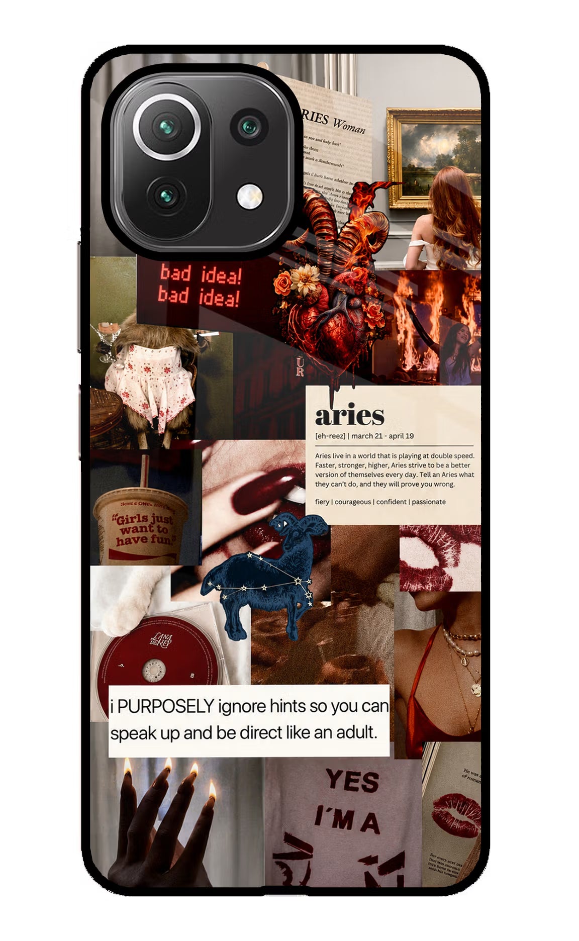 Zodiac Aries Mi 11 Lite Glass Case