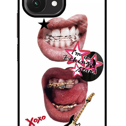 Rockstar Mi 11 Lite Glass Case Back Cover by Casekaro