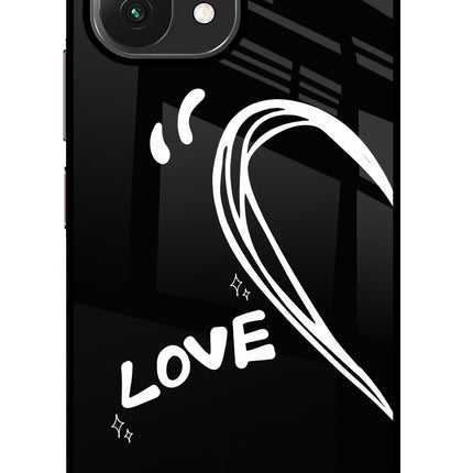 Love Line Mi 11 Lite Glass Case Back Cover by Casekaro